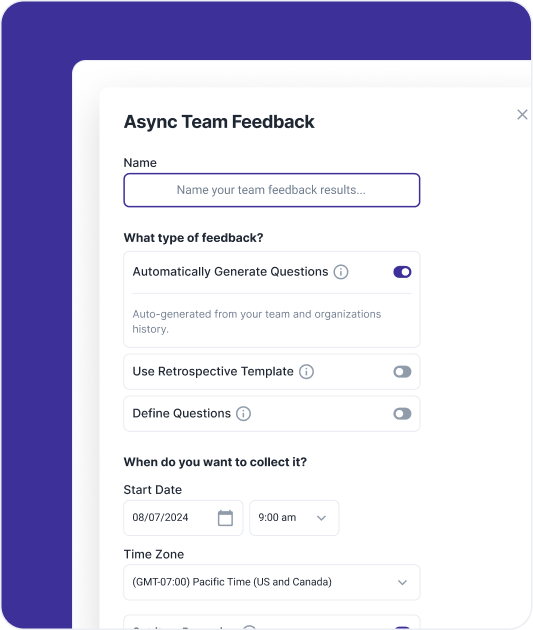 ScatterSpoke async team feedback view