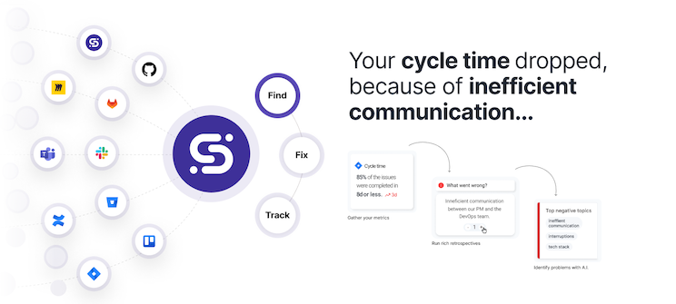 Infographic showing how ScatterSpoke links data from many sources to feedback.