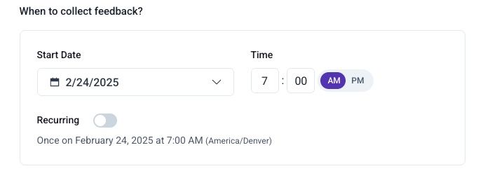 Setting the date and time of a Stand Up in ScatterSpoke